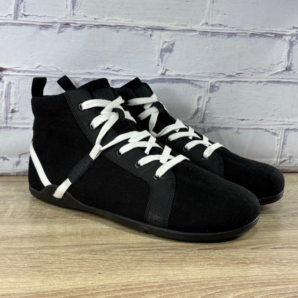 Xero Toronto Black Hemp High Top Sneakers Men's 10 Barefoot Minimalist Shoes